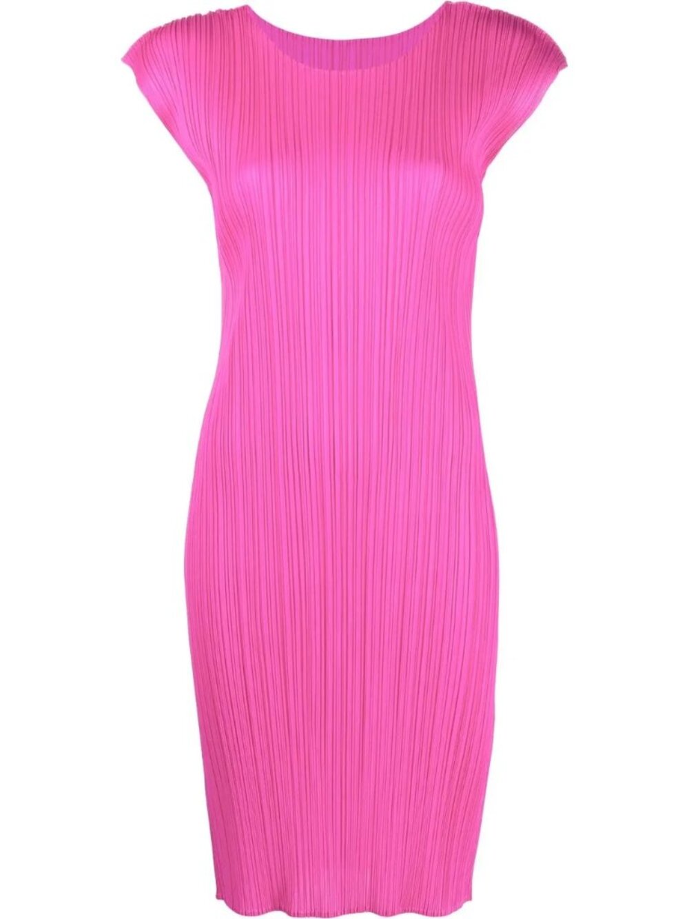 Pleats Please Issey Miyake Cap Sleeve Pleated Dress Pink